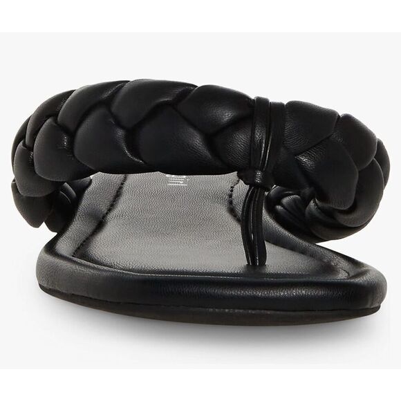 New! madden girl Precise Thong Sandals Black Size 6 Braided Strap Padded NWT - Picture 8 of 10